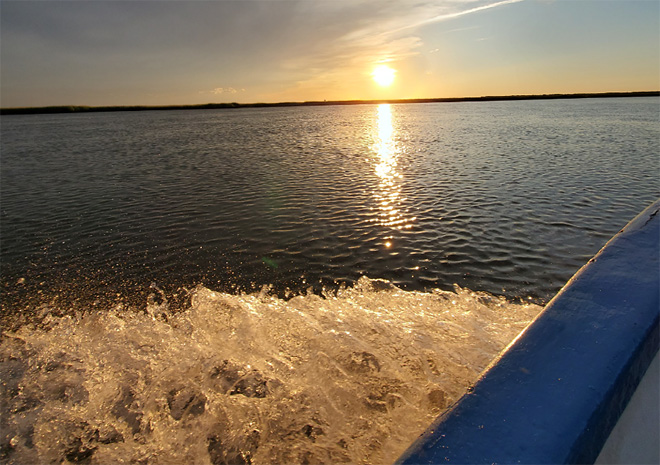 Suset from the boat.